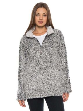 Dylan Black and Gray Sherpa sweater